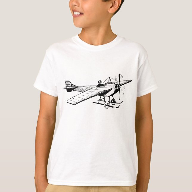 Vintage Monoplane - Black T-Shirt (Front)