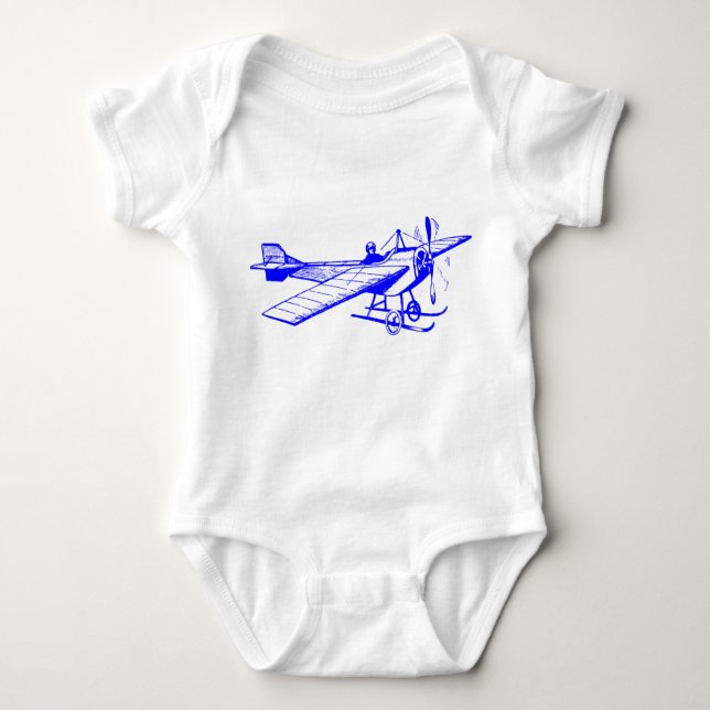 Vintage Monoplane - Blue Baby Bodysuit (Front)