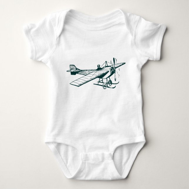 Vintage Monoplane - Dark Green Baby Bodysuit (Front)