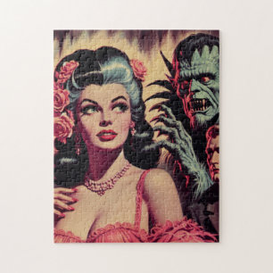 Vintage Monster Horror Girl  Jigsaw Puzzle
