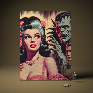 Vintage Monster Horror Girl Jigsaw Puzzle
