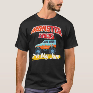 Vintage Monster Truck are My Jam funny Truck Boys  T-Shirt