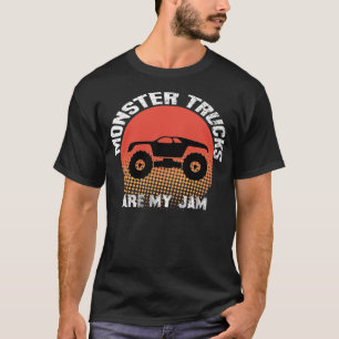 Vintage Monster Truck are My Jam funny Truck Boys  T-Shirt
