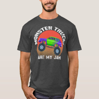 Vintage Monster Truck are My Jam funny Truck Boys  T-Shirt