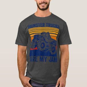Vintage Monster Truck Are My Jam Retro Sunset Cool T-Shirt
