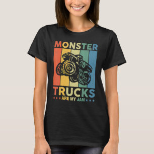 Vintage Monster Truck Are My Jam Retro Sunset Cool T-Shirt
