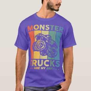 Vintage Monster Truck Are My Jam Retro Sunset Cool T-Shirt