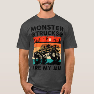 Vintage Monster Truck Are My Jam Retro Sunset Cool T-Shirt