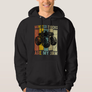 Vintage Monster Truck Are My Jam Retro Sunset Hoodie