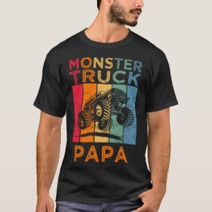 Vintage Monster Truck Papa Retro Sunset For Dad T-Shirt