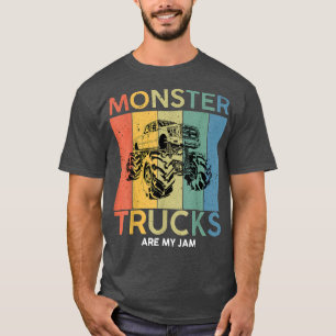 Vintage Monster Trucks Are My Jam Retro Cool Sunse T-Shirt