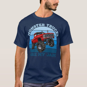 Vintage Monster Trucks Are My Jam Retro Sunset Men T-Shirt
