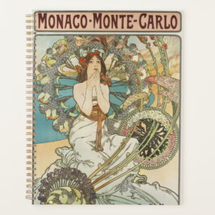 Vintage Mont-Carlo Poster by Alphonse Mucha  Planner