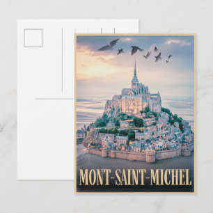 Vintage Mont-Saint-Michel France Normandy gifts Postcard