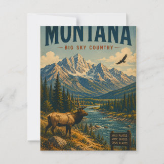 Vintage Montana Big Sky Country Landscape with Maj Card