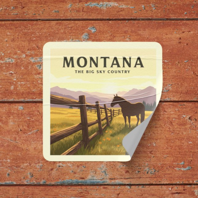 Vintage Montana Square Sticker (Creator Uploaded)