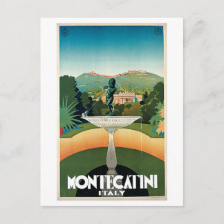 Vintage Montecatini Italian travel advert Postcard