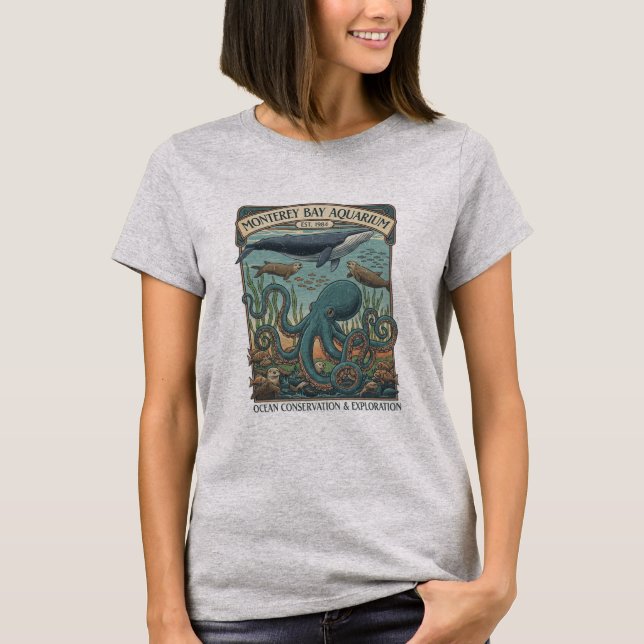 Vintage Monterey Bay Aquarium T-Shirt | Retro Mari (Front)