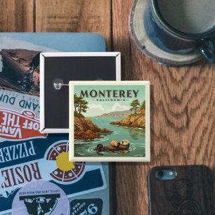Vintage Monterey California 15 Cm Square Badge