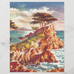 Vintage Monterey Coastline Californian Tourism USA