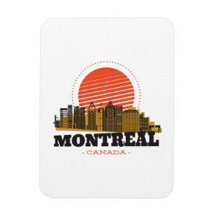 Vintage Montreal Canada Skyline    Magnet