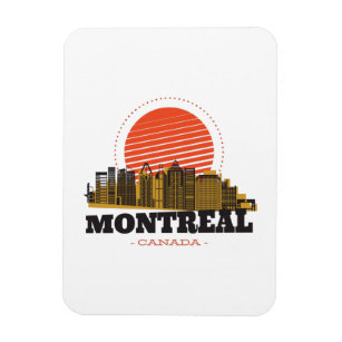Vintage Montreal Canada Skyline    Magnet