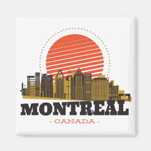 Vintage Montreal Canada Skyline    Magnet