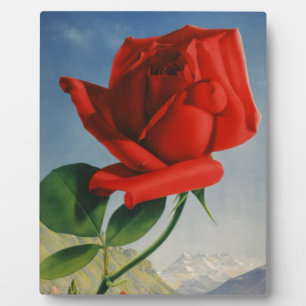 Vintage Montreux Red Rose Switzerland Geneva Lake Plaque