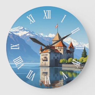 Vintage Montreux Switzerland Large Clock
