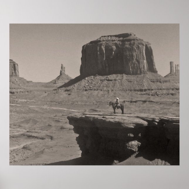 Vintage Monument Valley Cowboy Poster (Front)