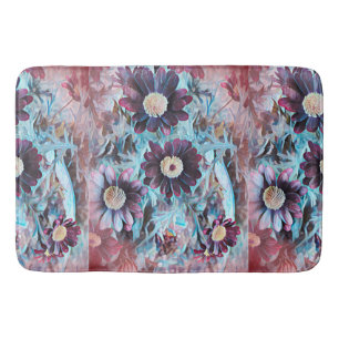 Vintage Moody Purple Floral Bath Mat