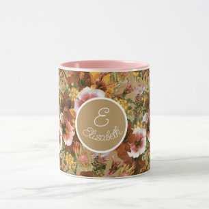 Vintage Moody Tropical Blooms Mug