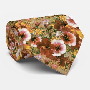 Vintage Moody Tropical Blooms Tie