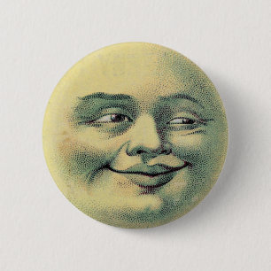 Vintage Moon 6 Cm Round Badge