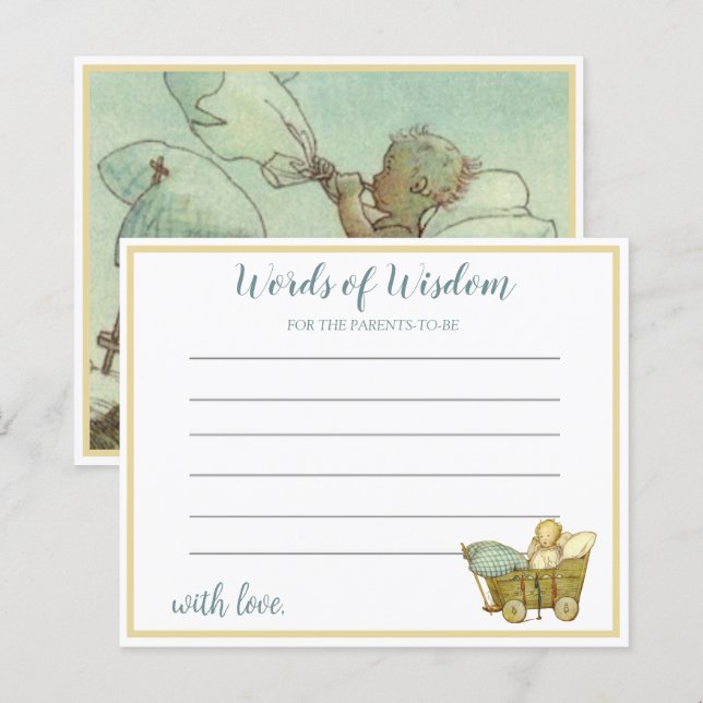 Vintage Moon and Stars Baby Shower (Front/Back)