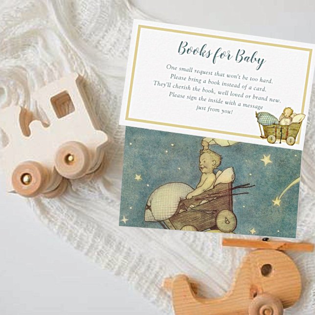 Vintage Moon and Stars Baby Shower Enclosure Card (Creator Uploaded)