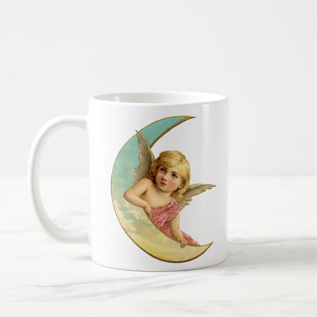 Vintage Moon Angel Coffee Mug (Left)