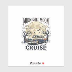 Vintage Moon Car Gothic Classic Auto Halloween Des
