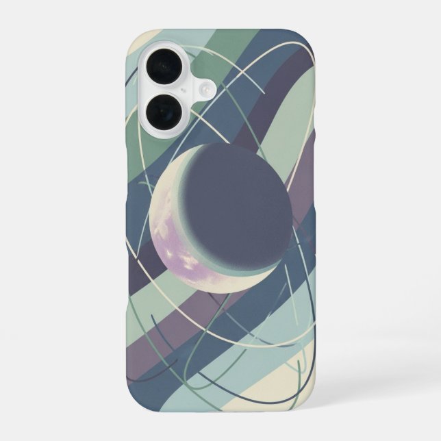 Vintage Moon Crescent iPhone 16 Case (Back)