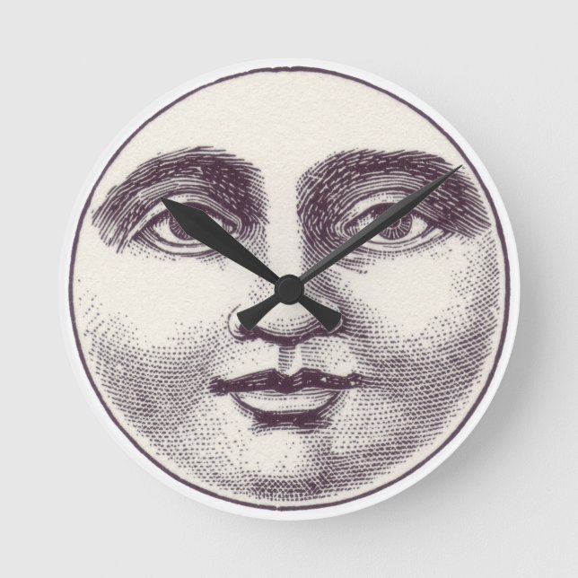 Vintage Moon Face Wall Clock (Front)