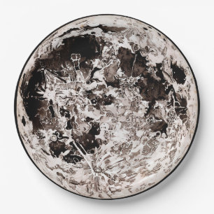 Vintage Moon Illustration Paper Plate