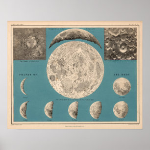Vintage Moon Illustration Poster
