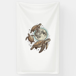 Vintage Moon Sea Turtle Engraving Shirt Design_1 Banner