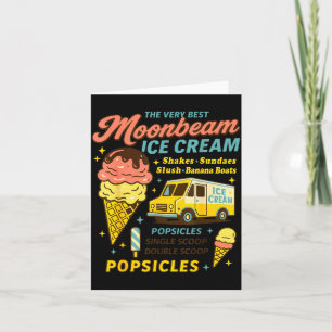 Vintage Moonbeam Ice Cream Truck Retro Double Scoo Card