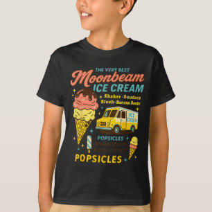 Vintage Moonbeam Ice Cream Truck Retro Double Scoo T-Shirt
