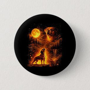 Vintage Moonlight Dog Funny Boxer Howling at The 6 Cm Round Badge