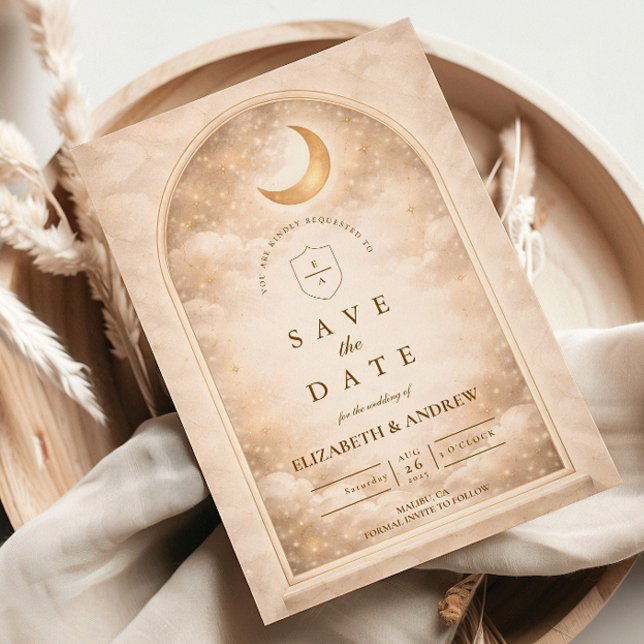Vintage Moonlight Romance Wedding Save The Date (Creator Uploaded)