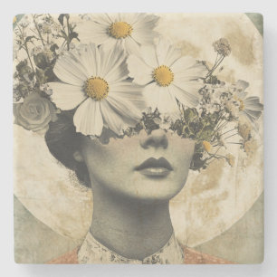 Vintage Moonlit - Boho Vintage Elegance Stone Coaster