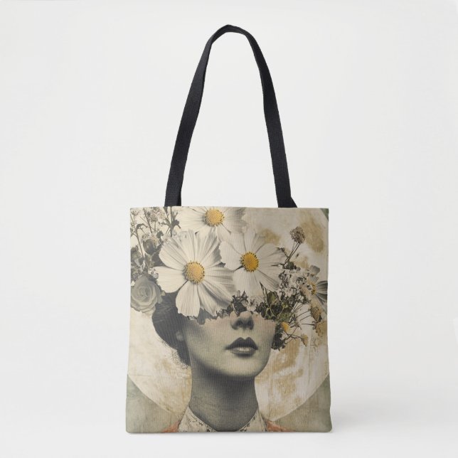Vintage Moonlit - Boho Vintage Elegance Tote Bag (Front)