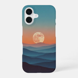 Vintage Moonrise over the Hills iPhone 16 Case